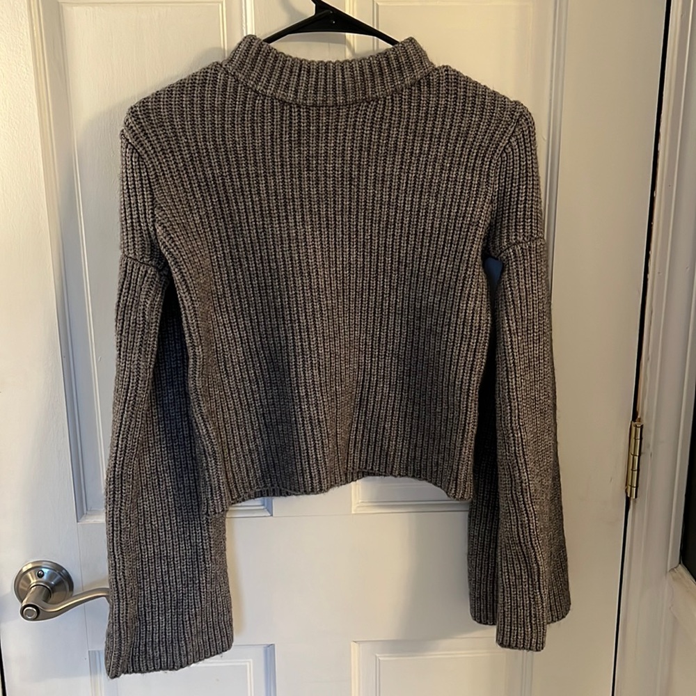 Gray knit sweater